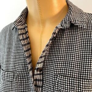 Madewell oversized boyshirt in mini gingham check XXS